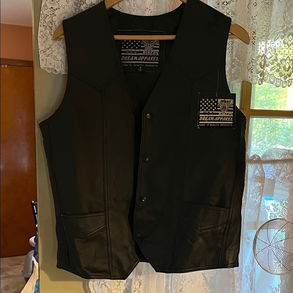 Men's Black Leather Vest